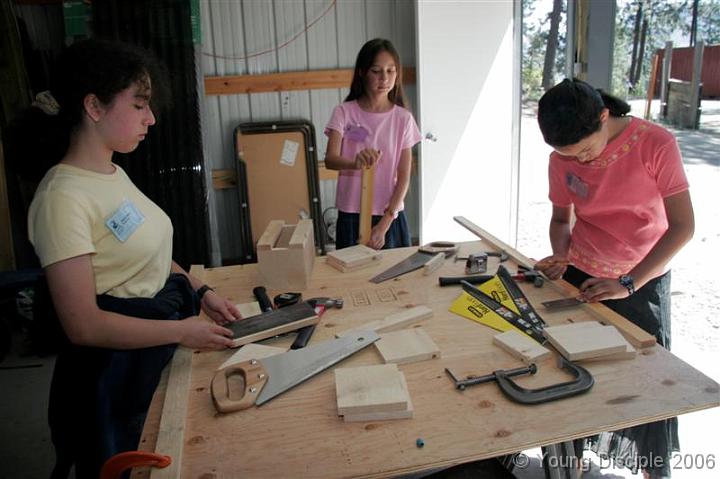 32 The campers in the Basic Carpentry Skills class took home projects that they made in class.