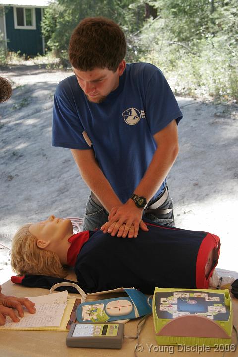 34 The campers in the First Aid class had a special hands-on session to practice what they had learned throughout the week.