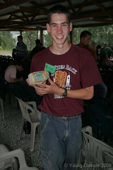 46 Everyone painted a rock to add to the rock garden for one of the special activities, while waiting to have their unit photo taken.