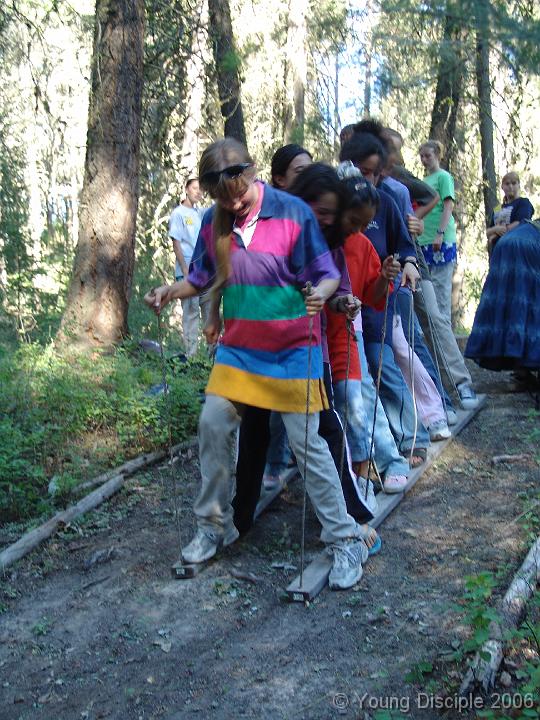 47 Perhaps the favorite special activity is the obstacle course. Each element is designed to use teamwork to complete. These girls must walk as one on the boardwalk.