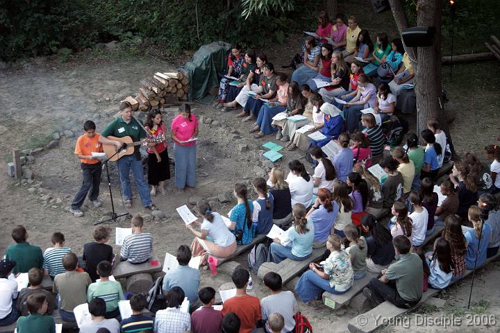 55 Campfire starts out with song service. Everyone loves to sing the Scripture Songs together.