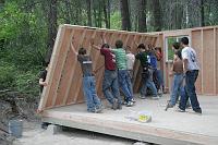 38 The Lifeskills classes are in the afternoon. The Building Construction class built a new cabin for the staff.