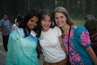 62 These girls pose for a picture with big smiles. YD camp is a great place to make new friends.